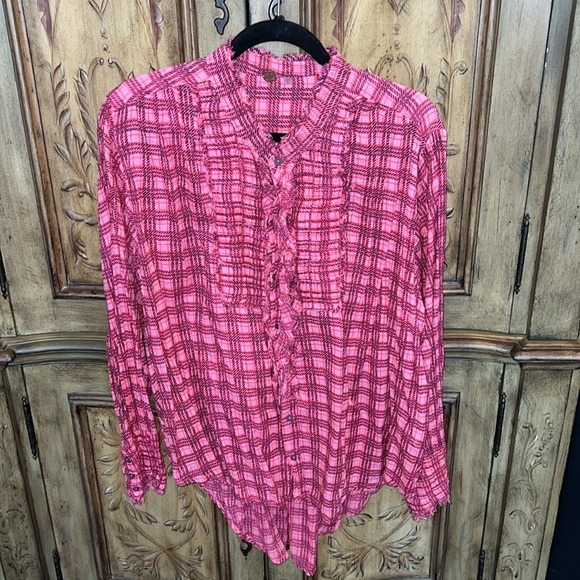 Free People Plaid Miles Tuxedo Shirt - Picture 3 of 10